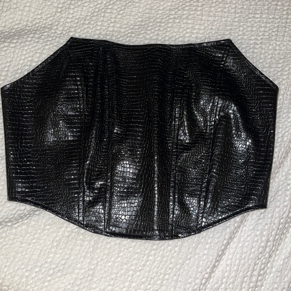 Black “leather” corset